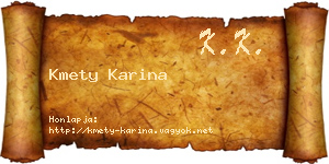 Kmety Karina névjegykártya